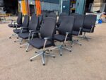 Swivel Office Chairs Set of 16 | Aluminium Base with Armrests and High Back