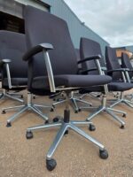 Swivel Office Chairs Set of 16 | Aluminium Base with Armrests and High Back - Image 3