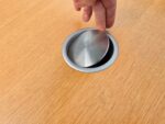 Office Round Meeting Table | Oak Effect Top with Grey Steel Pedestal Base - Image 3