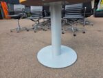 Office Round Meeting Table | Oak Effect Top with Grey Steel Pedestal Base - Image 6
