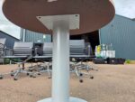 Office Round Meeting Table | Oak Effect Top with Grey Steel Pedestal Base - Image 7