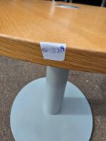 Office Round Meeting Table | Oak Effect Top with Grey Steel Pedestal Base - Image 8
