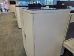 White Office Storage Cupboard | 2 Door Lockable Cabinet with Glass Top - 120cm - Image 3