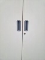 White Office Storage Cupboard | 2 Door Lockable Cabinet with Glass Top - 120cm - Image 4