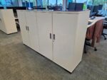 White Office Storage Cupboard | 2 Door Lockable Cabinet with Glass Top - 120cm - Image 7