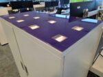 White Office Storage Cupboard | 2 Door Lockable Cabinet with Glass Top - 120cm - Image 9