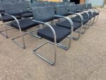 Cantilever Meeting Chairs | Black Upholstered Seat + Chrome Frame - Set of 22 - Image 4