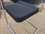 Cantilever Meeting Chairs | Black Upholstered Seat + Chrome Frame - Set of 22 - Image 6