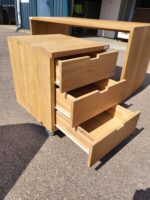 Light Wood Office Desk with Matching 3 Drawer Mobile Pedestal - 140cm - Image 4