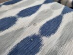 Upholstered Cube Pouffe Ottomans | Blue Patterned Footstools - Set of 2 - Image 5
