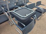 Cantilever Meeting Chairs | Black Upholstered Seat + Chrome Frame - Set of 22 - Image 10