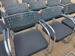 Cantilever Meeting Chairs | Black Upholstered Seat + Chrome Frame - Set of 22 - Image 11