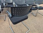 Cantilever Meeting Chairs | Black Upholstered Seat + Chrome Frame - Set of 22 - Image 16
