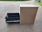Metal Office Filing Cabinet - 2 Drawer Lockable Desk-High Unit | Brown & Cream - Image 2