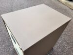 Metal Office Filing Cabinet - 2 Drawer Lockable Desk-High Unit | Brown & Cream - Image 3