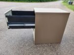 Metal Office Filing Cabinet - 2 Drawer Lockable Desk-High Unit | Brown & Cream - Image 4