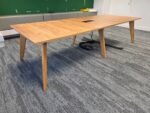 Large Meeting Office Table | Oak-Effect Top | Integrated Power Module - 300cm