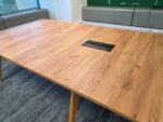 Large Meeting Office Table | Oak-Effect Top | Integrated Power Module - 300cm - Image 2