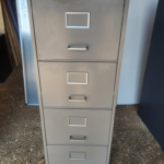 Roneo Vickers 4 Drawer Filing Cabinet | Grey Metal Office Storage - 132cm