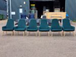 High Back Accent Chairs | Teal Fabric | Lounge / Reception Seating -  Set of 6 - Image 2