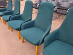 High Back Accent Chairs | Teal Fabric | Lounge / Reception Seating -  Set of 6 - Image 4