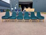 High Back Accent Chairs | Teal Fabric | Lounge / Reception Seating -  Set of 6 - Image 6