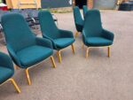 High Back Accent Chairs | Teal Fabric | Lounge / Reception Seating -  Set of 6 - Image 9