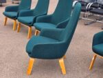 High Back Accent Chairs | Teal Fabric | Lounge / Reception Seating -  Set of 6 - Image 10