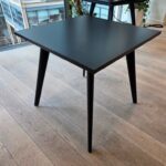 Square Black Dining Table | Meeting/Café /Lounge | Adjustable Feet - 80cm