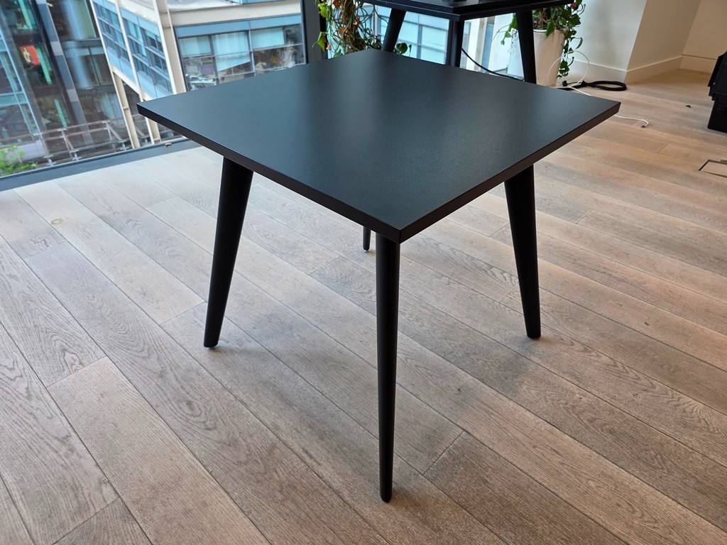 57-411 Square Black Dining Table | Meeting/Café /Lounge | Adjustable Feet - 80cm - Image 1