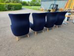 Fritz Hansen Ro Luxury Lounge Chairs | Navy Blue | by Jaime Hayon - Set of 4 - Image 3