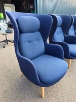 Fritz Hansen Ro Luxury Lounge Chairs | Navy Blue | by Jaime Hayon - Set of 4 - Image 5