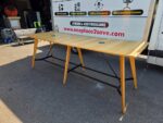 Office Collaboration Table | Oak-Effect Top | Cable Ports | Black Frame - 320cm - Image 5