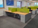 4 Person Bench Desk, Workstation Bank | Screens + 4 Integrated Pedestals - 160cm - Image 2
