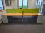4 Person Bench Desk, Workstation Bank | Screens + 4 Integrated Pedestals - 160cm - Image 6