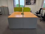 4 Person Bench Desk, Workstation Bank | Screens + 4 Integrated Pedestals - 160cm - Image 9