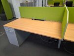 4 Person Bench Desk, Workstation Bank | Screens + 4 Integrated Pedestals - 160cm - Image 11