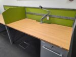 2 Person Office Desk | Side-by-Side w/ Screens and 2 Fixed Pedestals - 160cm - Image 15
