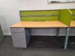 2 Person Office Desk | Side-by-Side w/ Screens and 2 Fixed Pedestals - 160cm - Image 17