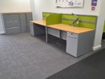 2 Person Office Desk | Side-by-Side w/ Screens and 2 Fixed Pedestals - 160cm - Image 18