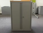Haworth Single Workstation Desk | Green Screen and Steel Pedestal - 160cm - Image 3