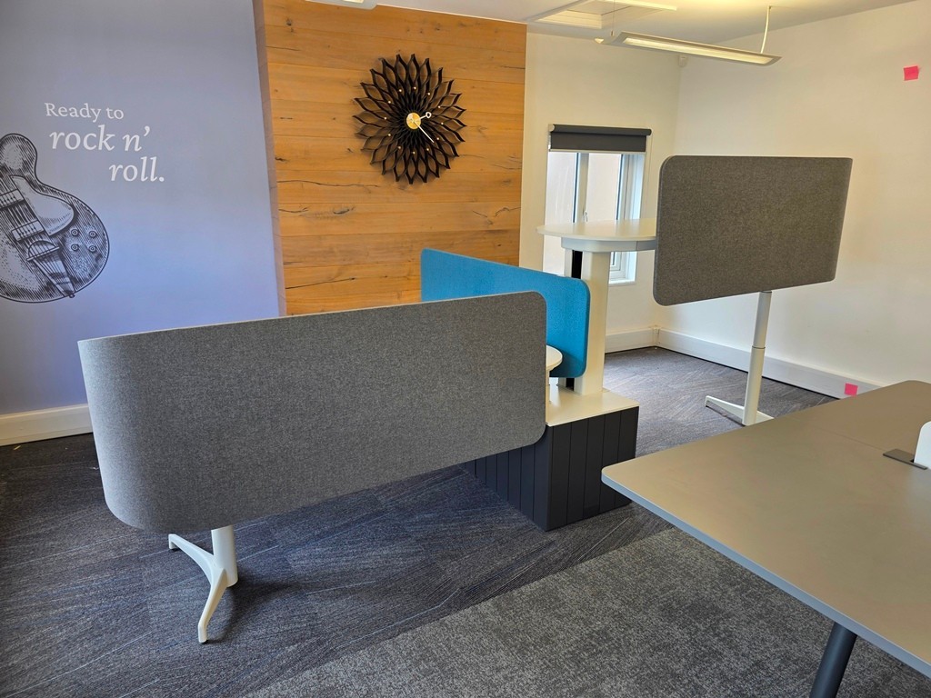 Herman Miller Locale desk set with central storage and privacy screens
