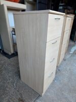 4 Drawer Filing Cabinet | Office Maple-Effect Storage with Plastic Handles - Image 3