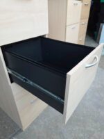 4 Drawer Filing Cabinet | Office Maple-Effect Storage with Plastic Handles - Image 5