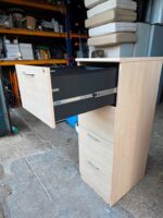 4 Drawer Filing Cabinet | Office Maple-Effect Storage with Plastic Handles - Image 6
