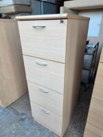 4 Drawer Filing Cabinet | Office Storage Lockable Maple-Effect with Handles - Image 3