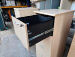 4 Drawer Filing Cabinet | Office Storage Lockable Maple-Effect with Handles - Image 4