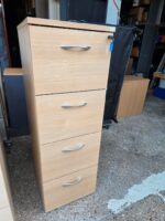 4 Drawer Filing Cabinet | Beech-Effect Office Storage with Lockable Drawers - Image 2