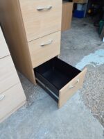 4 Drawer Filing Cabinet | Beech-Effect Office Storage with Lockable Drawers - Image 3