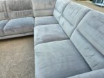 L-Shape Corner Grey Sofa with Suede-Effect Fabric | 5 Seaters, Wooden Feet - Image 6